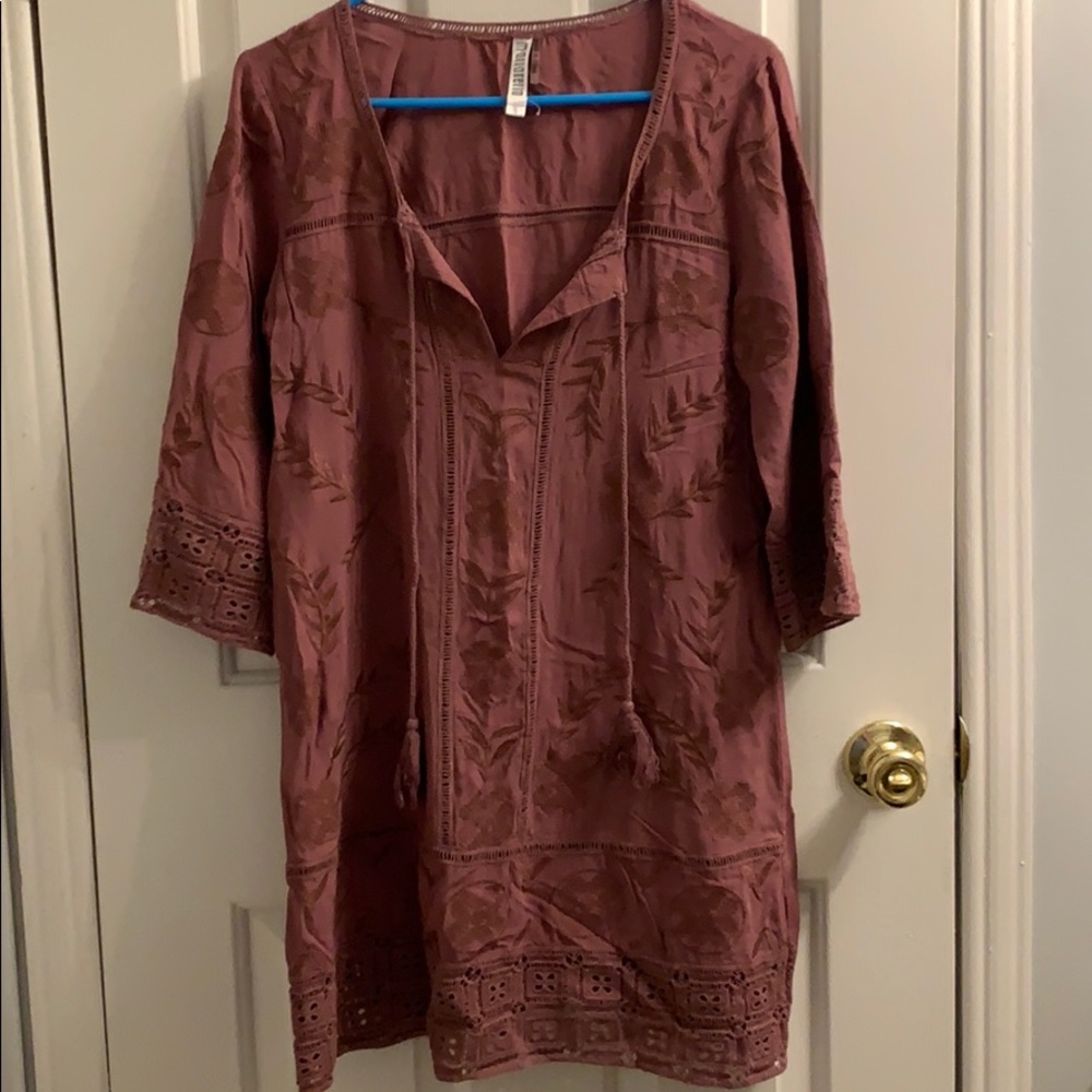 Lizard thicket purple embroidered dress size small